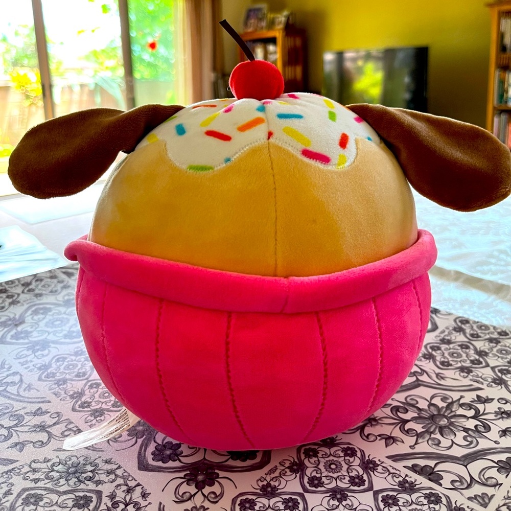 8” Squishmallow dog cupcake with sprinkles and cherry 🍒 on top - Picture 2 of 3
